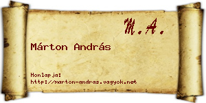 Márton András névjegykártya